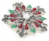 Judith Jack Winter Sparkle Sterling Silver, Marcasite and Enamel Giftable Snowflake Brooch