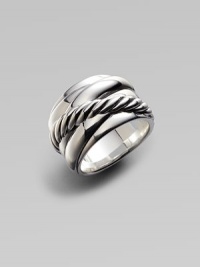 From the Crossover Collection. Crisscross of sterling silver is intersected by a signature cable detail.Sterling silver Width, about ½ Imported Additional Information Women's Ring Size Guide 