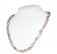 Honora Keshi Water Lily Freshwater Pearl Necklace in Pastel Colors With Sterling Silver Clasp in 18 Inches 8.5-9 MM Honora Keshi Water Lily Freshwater Pearl Necklace in Pastel Colors With Sterling Silver Clasp in 18 Inches 8.5-9 MM