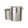 Bayou Classic 1124 24-Quart All Purpose Stainless Steel Stockpot with Steam and Boil Basket