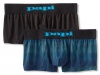 Papi Men's 2 Pack Ombre Dot Brazilian, Black/Blue Swept, Medium
