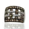 Le Vian Chocolate Diamond Weave Ring in 14k White Gold with 1.37 Carats Chocolate and White Diamonds