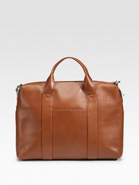 Smooth, pliable leather with a soft hand that only improves with age. Zip closure Top handles Interior compartment with snap closure Adjustable, removable shoulder strap Exterior, interior organizing pockets 16W X 11¾H X 2¾D Imported Smooth, pliable leather with a soft hand that only improves with age. Zip closure Top handles Interior compartment with snap closure Adjustable, removable shoulder strap Exterior, interior organizing pockets 16W X 11¾H X 2¾D Imported