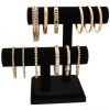 2 Tier Black Velvet T-Bar Bracelet Watch Jewelry Stand Display