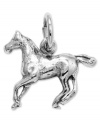 One of the most beautiful creatures in nature is here rendered in pure 14k white gold. Display this horse charm upon any chain as a reminder of its grace. Chain not included. Approximate drop length: 1/2 inch. Approximate drop width: 1/2 inch.