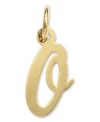 The perfect gift for Oprah. This polished O initial charm features a pretty, small script design in 14k gold. Chain not included. Approximate length: 7/10 inch. Approximate width: 3/10 inch.