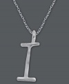 The perfect personalized gift. A polished sterling silver pendant features the letter I with a chic asymmetrical shape. Comes with a matching chain. Approximate length: 18 inches. Approximate drop: 3/4 inch.
