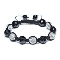 Fathers Day Gifts Bling Jewelry Shamballa Inspired Bracelet Crystal Balls Black Onyx Faceted Beads 12mm Fathers Day Gifts Bling Jewelry Shamballa Inspired Bracelet Crystal Balls Black Onyx Faceted Beads 12mm
