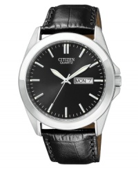 Citizen rendered this classic watch in black-on-black for subtle style. Citizen rendered this classic watch in black-on-black for subtle style.