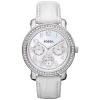 Fossil Women's ES2980 Leather Crocodile Analog with White Dial Watch
