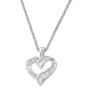 23MM .925 ITALIAN HEARTS CLEAR CZ PENDANT W/ 16 +1LINK CHAIN NECKLACE