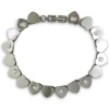 Ladies Stainless Steel Heart Bracelet With CZ Stones. 8 Inches