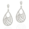 Ryssa925 Micropave Series - Sterling Silver & Sworovski Cubic Zirconia White Water Drops Earrings