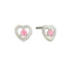Disney Princess Sterling Silver Pink Heart Shaped Stud Earrings