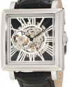 Stuhrling Original Men's 389.33151 Classic Winchester Chariot Square Automatic Skeleton Silver Tone Watch Set