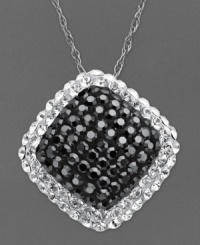 Ebony and ivory. Kaleidoscope's shapely square pendant features an elegant mix of black and white crystals with Swarovski Elements. Crafted in sterling silver. Approximate length: 18 inches. Approximate drop: 9/10 inch. Ebony and ivory. Kaleidoscope's shapely square pendant features an elegant mix of black and white crystals with Swarovski Elements. Crafted in sterling silver. Approximate length: 18 inches. Approximate drop: 9/10 inch.