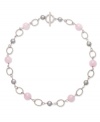 A pretty mix of pastels. Grey cultured freshwater pearls (7-8 mm) and rose quartz beads (19 ct. t.w.) add a hint of color to your look. Chain and toggle clasp crafted in sterling silver. Approximate length: 16-1/2 inches.