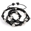 Bling Jewelry Hematite Clear Swarovski Crystal Shamballa Necklace Triple Wrap Bracelet