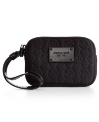 Pack up your absolute essentials and head out the door with this adorable design from MICHAEL by MICHAEL Kors. The undecidedly soft neoprene is dressed up in a signature-embossed pattern with slim wristlet strap. Easily fits cash, cards, phone and favorite lipstick. Pack up your absolute essentials and head out the door with this adorable design from MICHAEL by MICHAEL Kors. The undecidedly soft neoprene is dressed up in a signature-embossed pattern with slim wristlet strap. Easily fits cash, cards, phone and favorite lipstick.