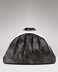 Add a hint of retro-chic to an elegant night out with a structured leather clutch from Overture Judith Leiber, detailed with a chunky jewel lock closure. Add a hint of retro-chic to an elegant night out with a structured leather clutch from Overture Judith Leiber, detailed with a chunky jewel lock closure.