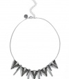 G by GUESS Silver-Tone Etched Triangle Necklace, SILVER