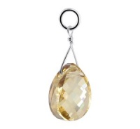 Sterling Silver Teardrop Shaped Golden shadow Multifaceted Crystal 1 inch Pendant Charm Made with Swarovski Elements Sterling Silver Teardrop Shaped Golden shadow Multifaceted Crystal 1 inch Pendant Charm Made with Swarovski Elements