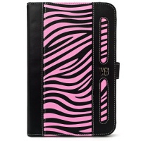 SumacLife Black Pink Zebra Design Executive Book-Style Leather Portfolio Jacket Case Cover for Barnes and Noble Nook Tablet and Nook Color e-Reader SumacLife Black Pink Zebra Design Executive Book-Style Leather Portfolio Jacket Case Cover for Barnes and Noble Nook Tablet and Nook Color e-Reader