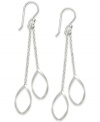 Elegance in oval form. Giani Bernini takes a stylish tack, twice over, with its sterling silver double-oval chain drop earrings, enhancing the pair's appeal. Approximate drop: 2-1/4 inches.