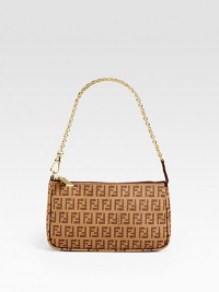 Iconic zucchino fabric in a slim zip-top silhouette, finished with a chic chain strap.Shoulder strap, 6½ dropTop zip closureOne inside open pocketFully lined7½W X 4H X 1DMade in Italy Iconic zucchino fabric in a slim zip-top silhouette, finished with a chic chain strap.Shoulder strap, 6½ dropTop zip closureOne inside open pocketFully lined7½W X 4H X 1DMade in Italy