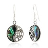 Chuvora Sterling Silver Abalone Shell Yin-Yang Symbol Earrings