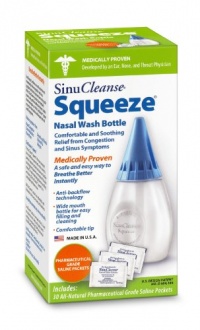 SinuCleanse Squeeze Nasal Wash Kit Plus All-Natural Saline Solution Packets, 30-Count Box SinuCleanse Squeeze Nasal Wash Kit Plus All-Natural Saline Solution Packets, 30-Count Box