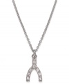 If looking stylish is your wish, then this is perfect. B. Brilliant's wishbone pendant sparkles with cubic zirconia accents and is set in sterling silver. Approximate length: 18 inches. Approximate drop: 1/3 inch.