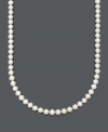 Become a traditionally stylish sophisticate with elegant pearls. Belle de Mer necklace features AA+ cultured freshwater pearls (8-9 mm) with a 14k gold clasp. Approximate length: 20 inches.