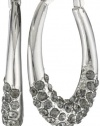 Kenneth Cole New York Urban Stone Pave Oval Hoop Earrings