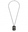 G by GUESS Silver Cross Dog Tag Necklace, HEMATITE