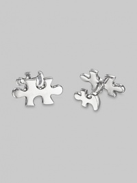Pieces to the puzzle of life, in sterling silver, large in front, smaller on the t-back. Front length, about 1 Made in USA