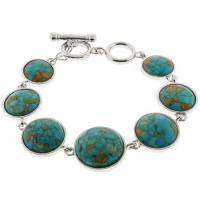 8.5 Round Green Turquoise Howlite Bracelet With Toggle Clasp 8.5 Round Green Turquoise Howlite Bracelet With Toggle Clasp