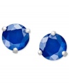 Add bright drops of color to freshen your look. Stud earrings feature round-cut sapphires (1-1/10 ct. t.w.) set in 14k white gold posts. Approximate diameter: 1/5 inch.