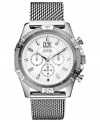 GUESS adds precision and stylish details to this classic steel sport watch.