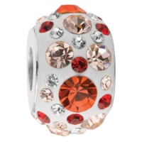 925 Sterling Silver Orange Kaleidoscope Crystal, For Chamilia, Pandora, Biagi, Personality, Reflections And More Charm Bracelets 925 Sterling Silver Orange Kaleidoscope Crystal, For Chamilia, Pandora, Biagi, Personality, Reflections And More Charm Bracelets