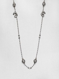From the Naga Collection. This stylized design features dragon and ball stations in sleek sterling silver on a link chain. Sterling silverLength, about 36Lobster clasp closureImported From the Naga Collection. This stylized design features dragon and ball stations in sleek sterling silver on a link chain. Sterling silverLength, about 36Lobster clasp closureImported