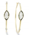 Classic hoops with a little extra shimmer and shine. Victoria Townsend's stunning style incorporates marquise-cut green quartz (5 ct. t.w.) and sparkling diamond accents. Set in 18k gold over sterling silver. Approximate diameter: 2 inches.