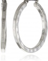 Lucky Brand Silver-Tone Small Hammered Round Hoop Earrings