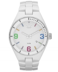 Playful color dances over a refined backdrop on this Cambridge collection unisex watch by adidas. Playful color dances over a refined backdrop on this Cambridge collection unisex watch by adidas.