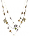 Betsey Johnson Iconic Autumn Flower and Bead Illusion Necklace