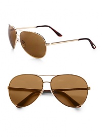 Classic aviator frames in sleek metal. Available in semi-matte black with grey polarized lens or shiny rose gold with brown polarized lens. Logo etched lens100% UV protectionMade in Italy Classic aviator frames in sleek metal. Available in semi-matte black with grey polarized lens or shiny rose gold with brown polarized lens. Logo etched lens100% UV protectionMade in Italy