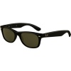 Ray-Ban RB2132 New Wayfarer Icons Lifestyle Sunglasses/Eyewear - Black Rubber/Crystal Green / Size 55mm