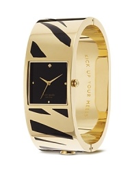 Show your stripes with this gold-plated watch from kate spade new york. It's desginged for practicality, yet the striped motif and kicky message prove this timepiece doesn't take itself too seriously. Show your stripes with this gold-plated watch from kate spade new york. It's desginged for practicality, yet the striped motif and kicky message prove this timepiece doesn't take itself too seriously.