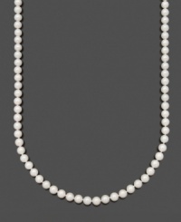 Add polish and refinement to your look with an elegant pearl strand. Necklace by Belle de Mer features A+ Akoya cultured pearls (7-7-1/2 mm) set in 14k gold. Approximate length: 24 inches. Add polish and refinement to your look with an elegant pearl strand. Necklace by Belle de Mer features A+ Akoya cultured pearls (7-7-1/2 mm) set in 14k gold. Approximate length: 24 inches.