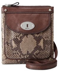 Serpentine style plays muse to this exotically-embossed crossbody from Fosssil. Crafted from rich leather with vintage-inspired details, it'll take you from desk-to-dinner in fierce style. Serpentine style plays muse to this exotically-embossed crossbody from Fosssil. Crafted from rich leather with vintage-inspired details, it'll take you from desk-to-dinner in fierce style.
